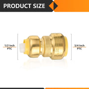 30 Pcs 3/4" x 1/2" Push Fit Coupling