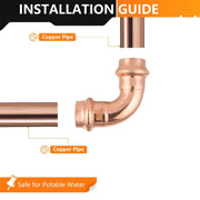 30 Pcs 1" Press Copper 90° Elbow (Lead Free)