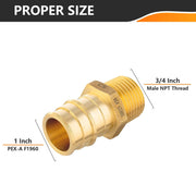PEX A Expansion 1" PEX x 3/4" Male Threaded F1960 Adapter (Lead Free)
