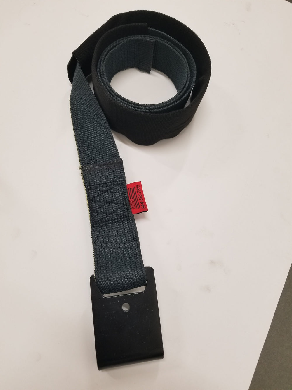 2" x 6 Ft Black Aramid Fiber Web Strap w/ Flat Hook | S206FH-KEV