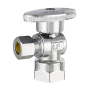 10 Pcs 1/2" FIP x 3/8" OD Compr. Angle Stop Valve, 1/4 Turn (Lead Free)