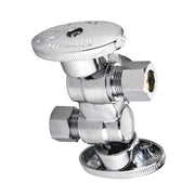 10 Pcs 1/2" FIP x 3/8" OD Compr. x 3/8" OD Compr. Dual Stop Valve, 1/4 Turn (Lead Free)