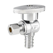 10 Pcs 1/2" PEX Crimp x 1/4" OD Compr. Angle Stop Valve, 1/4 Turn (Lead Free)