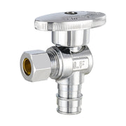 10 Pcs 1/2" PEX Expansion x 3/8" OD Compr. Angle Stop Valve, 1/4 Turn (Lead Free)