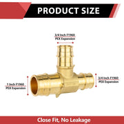 PEX A Expansion 1" X 3/4" X 3/4" PEX Expansion Reducing Tee (Lead Free)