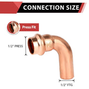 30 Pcs 1/2" Press Copper Street Elbow (Lead Free)
