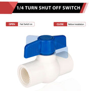 1-1/2" PVC Ball Valve, FPT Threaded, Sch. 40