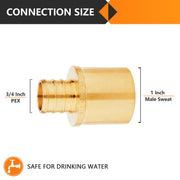PEX-B Crimp 3/4" PEX x 1" Male Copper Sweat Adapter (Lead Free)