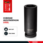 Teng Tools 6 Point SAE Deep 1/2 Inch Drive Chrome Molybdenum Impact Sockets