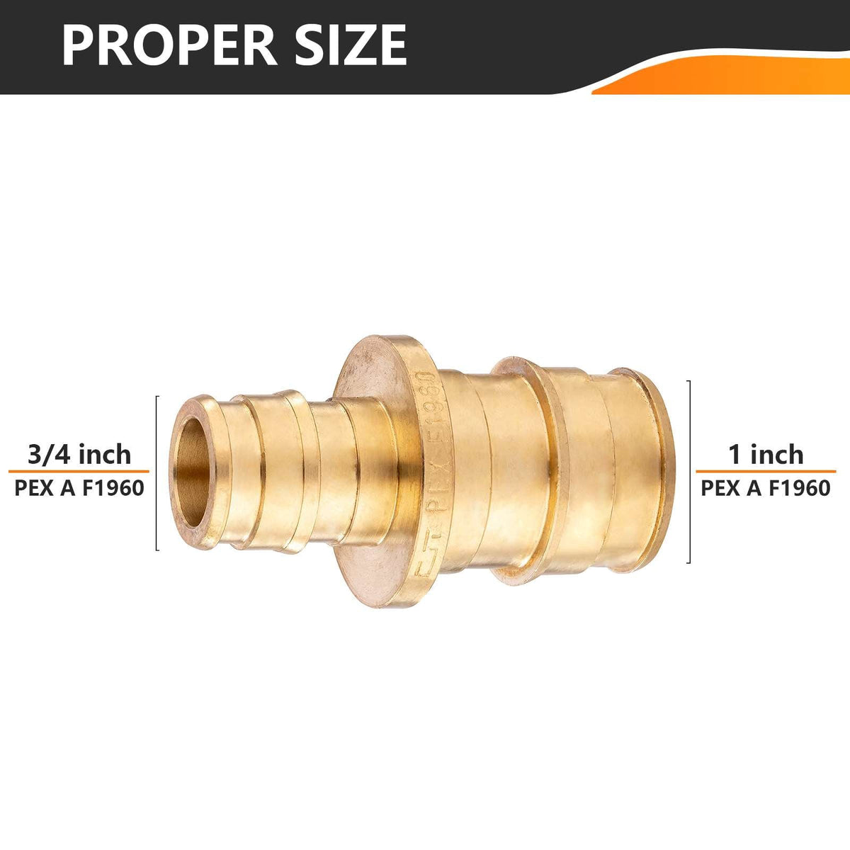 PEX A Expansion 1" PEX x 3/4" PEX Expansion Reducing Coupling (Lead Free)