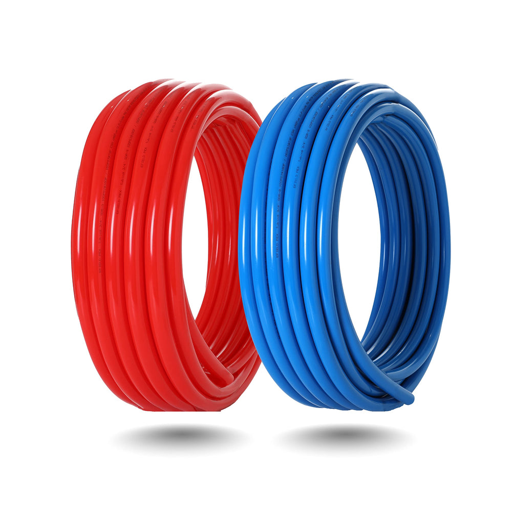 3/4" 100ft, 50ft x 2, PEX-B Pipe, Red & Blue & Cutter