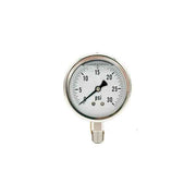 300L-254-0-30N | 2.5", 0-30 PSI, Stainless Steel x Stainless Steel, 1/4", Lower Mount Pressure Gauge
