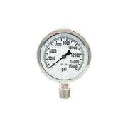 300L-402-0-15000N | 4", 0-15000 PSI, Stainless Steel x Stainless Steel, 1/2" Lower Mount Pressure Gauge