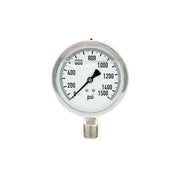 300L-402-0-1500N | 4", 0-1500 PSI, Stainless Steel x Stainless Steel, 1/2" Lower Mount Pressure Gauge