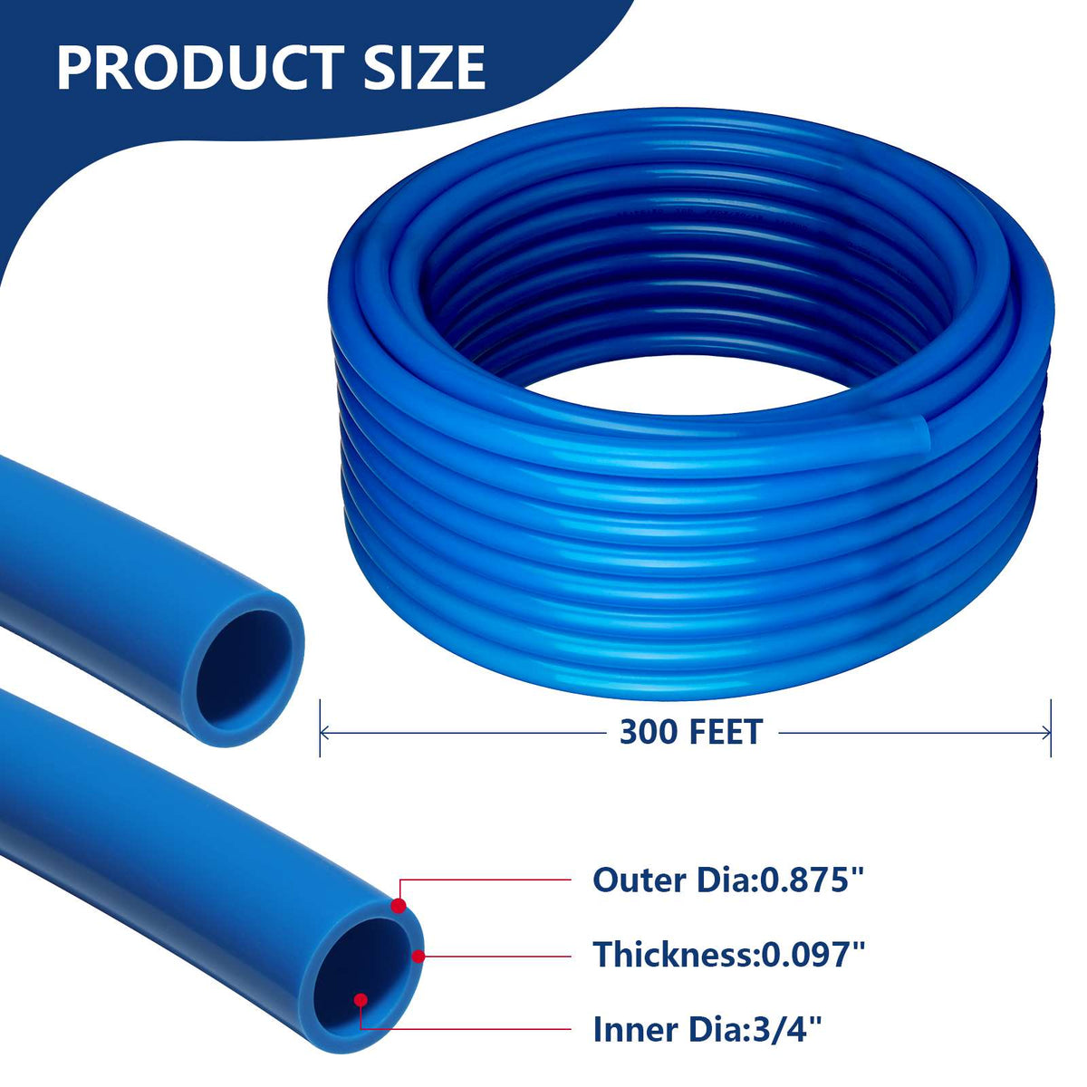 3/4" 300ft PEX-A Pipe (Blue & Cutter)