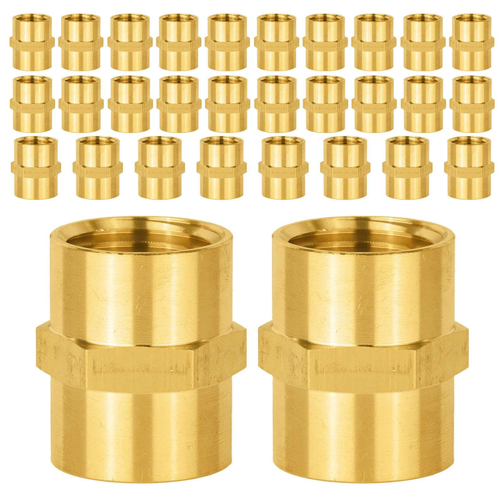 30 Pcs 1/2" Female NPT Brass Hex Connector