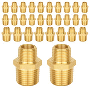 30 Pcs 1/2" X 1/4" Male NPT Brass Hex Connector