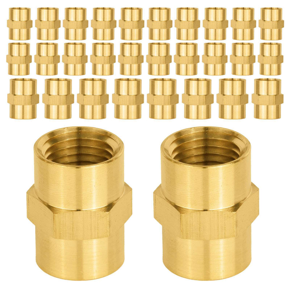 30 Pcs 1/4" Female NPT Brass Hex Connector