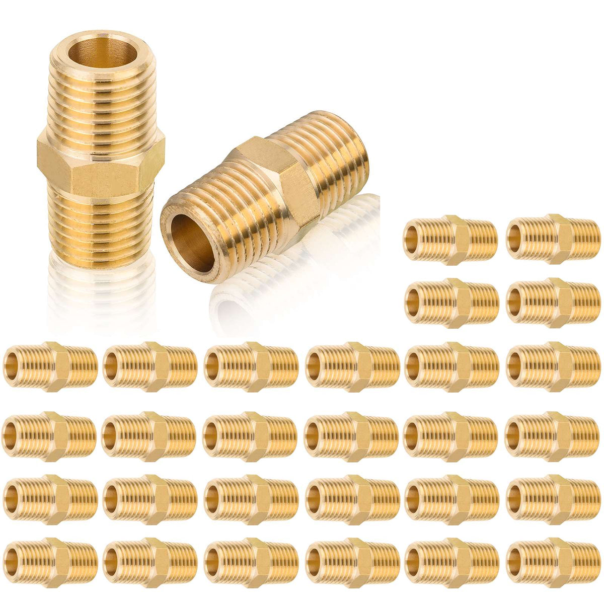 30 Pcs 3/4" Male NPT Brass Hex Connector