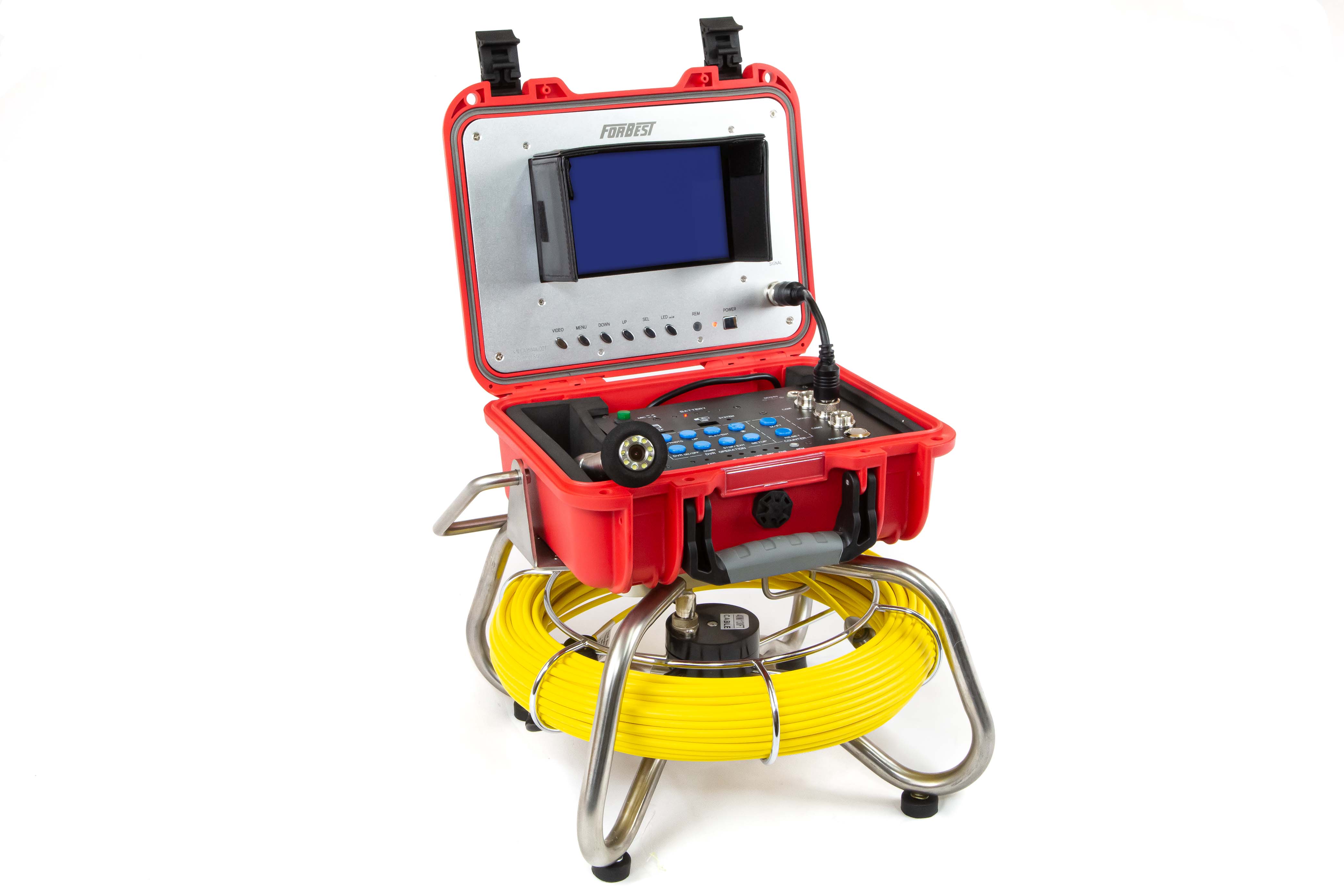 All-In-One Sewer Camera With 130Ft Cable, Self-Leveling Camera Head And 512Hz Sonde Transmitter