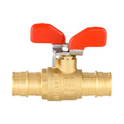 10 Pcs 3/4" PEX-A Expansion Butterfly Ball Valve, Red (Lead Free)