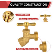 3/4" FIP x 3/4" MHT Brass No-Kink Hose Bibb (Lead Free)