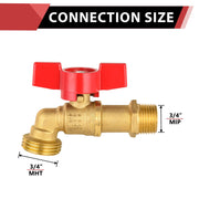 3/4" MIP x 3/4" MHT Brass Hose Bibb (Lead Free)