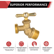 10 Pcs 3/4" MIP x 3/4" MHT Brass No-Kink Hose Bibb (Lead Free)
