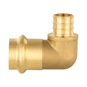 3/4" Press x 3/4" PEX Crimp Brass Elbow (Lead Free)