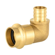3/4" Press x 3/4" PEX Crimp Brass Elbow (Lead Free)