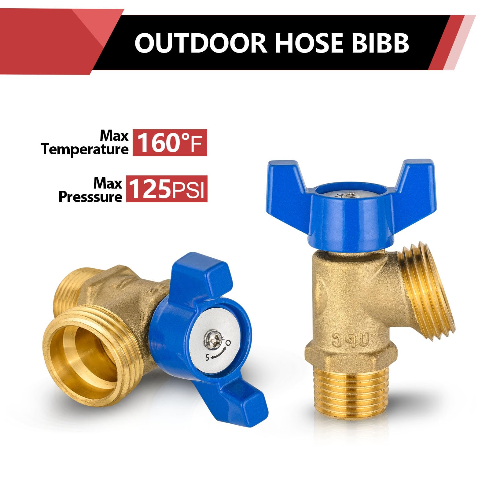 3/4" MIP x 3/4" MHT Boiler Drain Valve,1/4 Turn