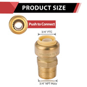 30 Pcs 3/4" x 3/4" M Push Fit Male Adapter