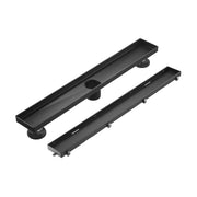 Linear Shower Drain 36" Comes with Matte Black Polished 2 in 1 Panels, Tile Insert Shower Drain, Equipped with Adjustableft,Hair Filters