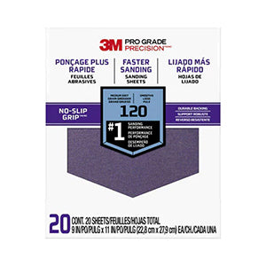 3M Pro Grade 120 Grit Faster Sanding Sheets- 20 per pack