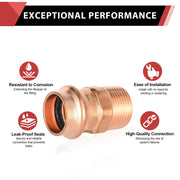 30 Pcs 3/4" Press Copper x 3/4" Male Threaded Copper Adapter (Lead Free)
