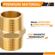 3/4" Male NPT Brass Hex Connector