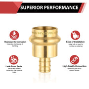 1/2" Press X 3/4" PEX Crimp Brass Adapter (Lead Free)