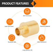 PEX-B Crimp 3/4" PEX x 1" Male Copper Sweat Adapter (Lead Free)