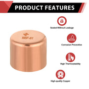 30 Pcs 2" Solder Copper Pipe End Cap (Plug) at Wholesale Price