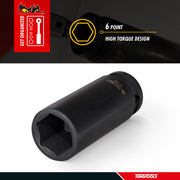 Teng Tools 6 Point SAE Deep 1/2 Inch Drive Chrome Molybdenum Impact Sockets