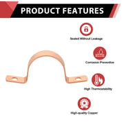 10 Pcs 1-1/2" Copper Pipe Straps, Two Hole at Wholesale Price