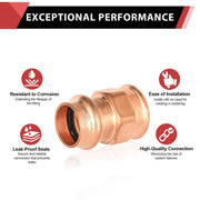 30 Pcs 1/2" Press Copper x 1/2" Female Threaded Adapter (Lead Free)