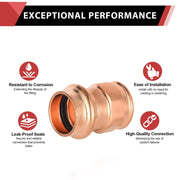 30 Pcs 3/4" Press Copper x 1/2" Female Threaded Adapter (Lead Free)