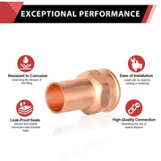 30 Pcs 1/2"  FTG Press x 1/2" Female Threaded Copper Street Adapter (Lead Free)