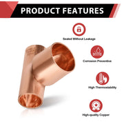 1/2" X 1/2" X 3/4" Copper Reducing Tee