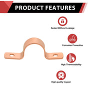 30-Pack 5/8" Copper Pipe Straps, Two Hole