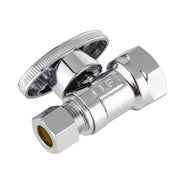 10 Pcs 1/2" FIP x 3/8" OD Compr. Straight Stop Valve, 1/4 Turn (Lead Free)