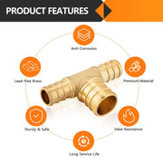 PEX-B Crimp 1/2" PEX x 1/2" PEX x 3/4" PEX Reducing Tee (Lead Free)