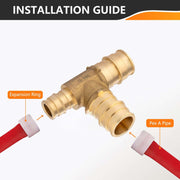PEX A Expansion 3/4" x 1/2" x 3/4" PEX Expansion Reducing Tee (Lead Free)