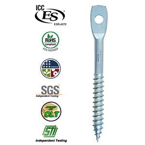3" Eye Lag Screw for Wood Surfaces [100]